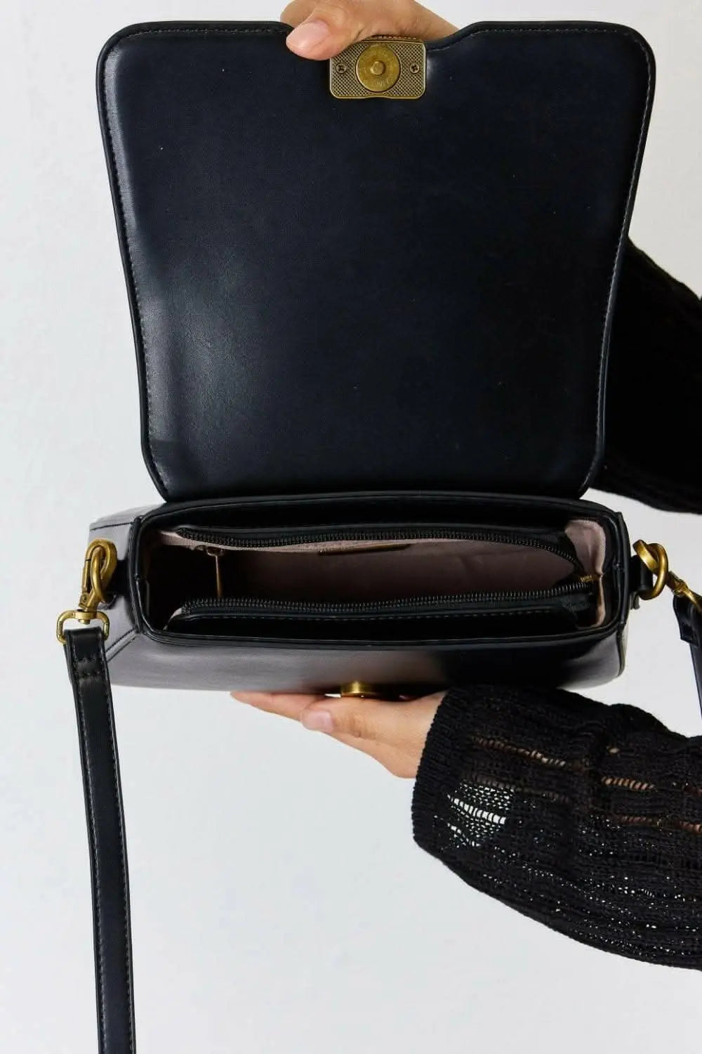 Chic faux leather crossbody bag - Love Salve